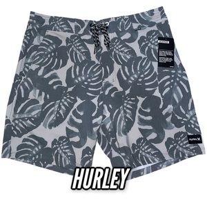 HURLEY HYBRID Board Shorts Grey Palm Leaf 32